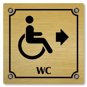 WC invalidé vpravo, 80x80mm, zlatá, Kansas